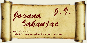 Jovana Vakanjac vizit kartica